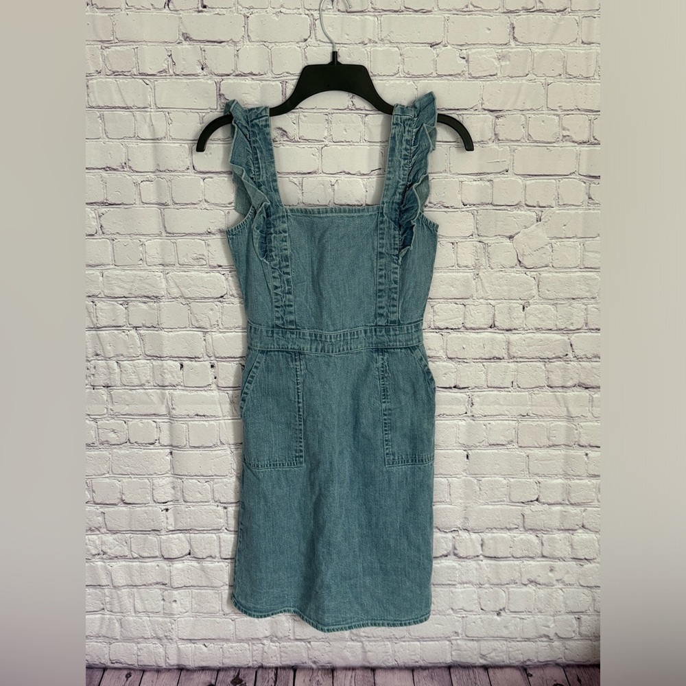 Denim Ruffle Strap Dress
